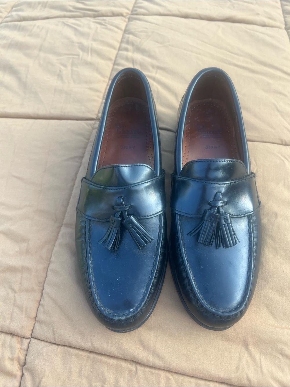 Allen Edmonds Stowe Black Leather Tassel Loafers Preppy Old Money Quiet Luxury